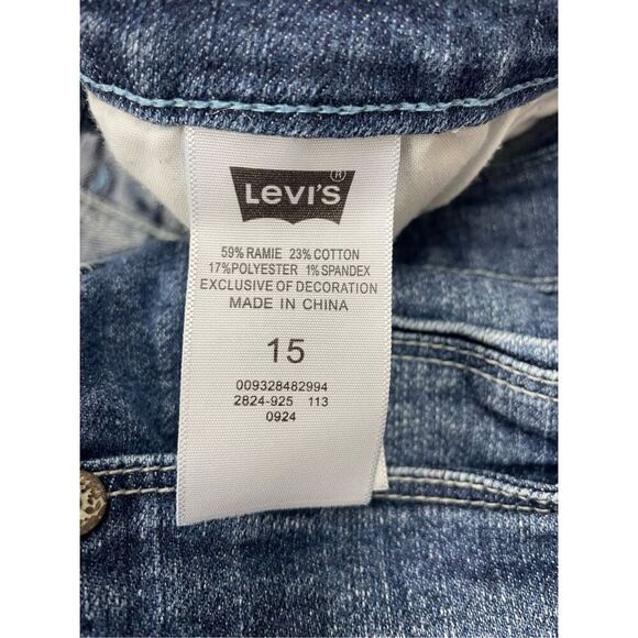 Levi’s Shorty Short Denim Shorts with Button Pockets Size 15 - Picture 5 of 7